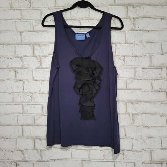 Simply Vera Vera Wang ruffle front tank top - Picture 5 of 14
